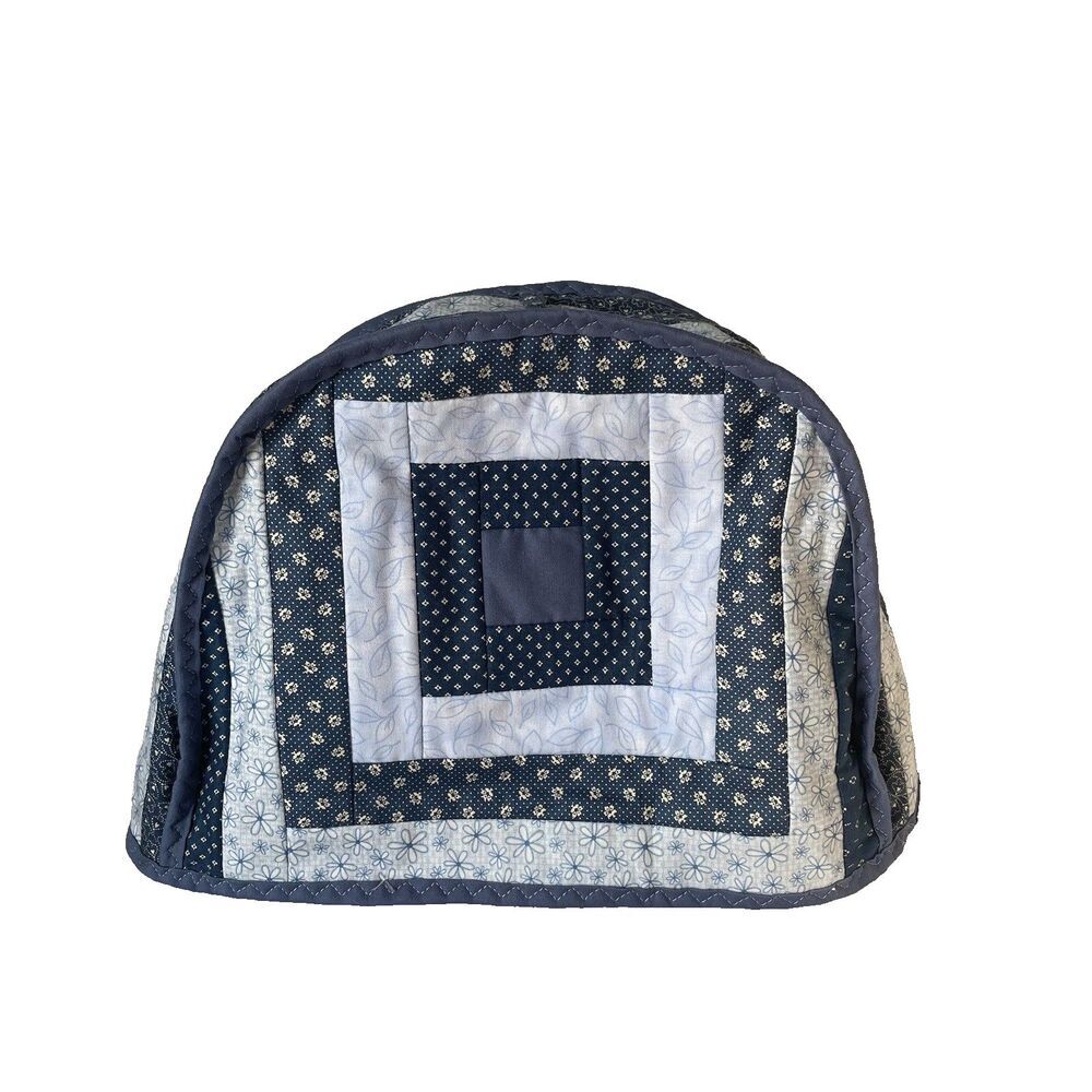 Handmade Quilted Toaster Cover for 2 Slot Toaster Cottagecore Cotton Blue